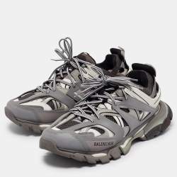 Balenciaga Grey Faux Leather Track Sneakers Size 43
