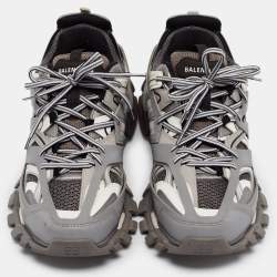 Balenciaga Grey Faux Leather Track Sneakers Size 43