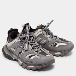 Balenciaga Grey Faux Leather Track Sneakers Size 43