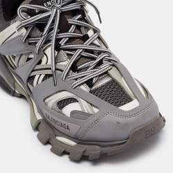 Balenciaga Grey Faux Leather Track Sneakers Size 43