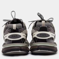 Balenciaga Grey Faux Leather Track Sneakers Size 43