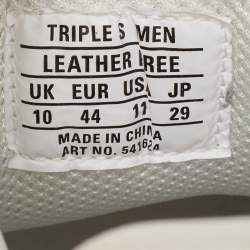 Pre Owned Balenciaga White Faux Leather and Mesh Triple S Clear Sneakers Size 44