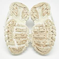 مملوكة مسبقًا Balenciaga Grey/White Faux Leather and Mesh Sneakers Size 42