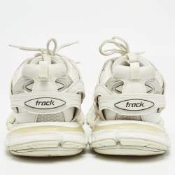 مملوكة مسبقًا Balenciaga Grey/White Faux Leather and Mesh Sneakers Size 42