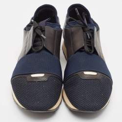 Pre Owned Balenciaga Multicolor Fabric and Leather Race Runner Sneakers Size 43