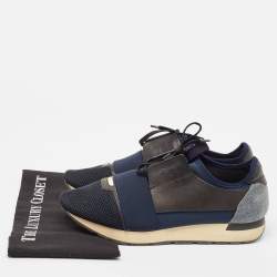Pre Owned Balenciaga Multicolor Fabric and Leather Race Runner Sneakers Size 43