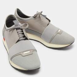 Balenciaga Multicolor Leather and Mesh Race Runner Low Top Sneakers Size 42