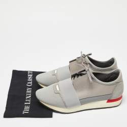 Balenciaga Multicolor Leather and Mesh Race Runner Low Top Sneakers Size 42