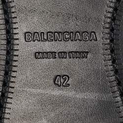Pre Owned Balenciaga Black Leather Lace Up Derby Size 42