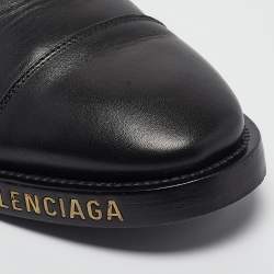 Pre Owned Balenciaga Black Leather Lace Up Derby Size 42