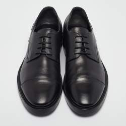 Pre Owned Balenciaga Black Leather Lace Up Derby Size 42