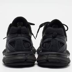 Balenciaga Black Faux Leather and Mesh Track 2 Sneakers Size 44