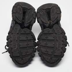 Balenciaga Black Faux Leather and Mesh Track 2 Sneakers Size 44