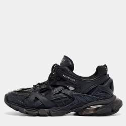 Balenciaga Black Faux Leather and Mesh Track 2 Sneakers Size 44