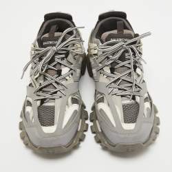 Balenciaga Multicolor Faux Leather and Mesh Track Lace Up Sneakers Size 45