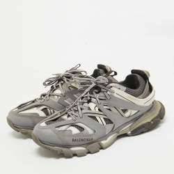 Balenciaga Multicolor Faux Leather and Mesh Track Lace Up Sneakers Size 45