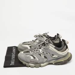 Balenciaga Multicolor Faux Leather and Mesh Track Lace Up Sneakers Size 45