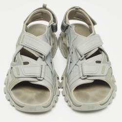 Balenciaga Grey Rubber Track Sandals Size 43