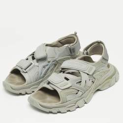 Balenciaga Grey Rubber Track Sandals Size 43