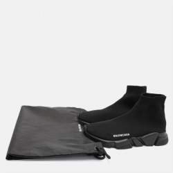 Pre Owned Balenciaga Black Knit Fabric Speed 2.0 Sock Sneakers Size 41