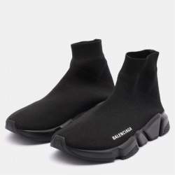 Pre Owned Balenciaga Black Knit Fabric Speed 2.0 Sock Sneakers Size 41