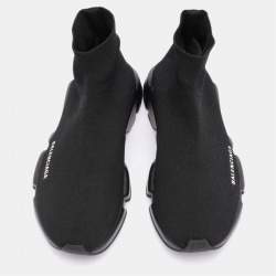 Pre Owned Balenciaga Black Knit Fabric Speed 2.0 Sock Sneakers Size 41