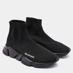 Pre Owned Balenciaga Black Knit Fabric Speed 2.0 Sock Sneakers Size 41