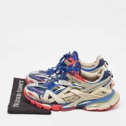 Pre Owned Balenciaga Multicolor Faux Leather and Mesh Track 2 Sneakers Size 44