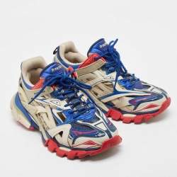 Pre Owned Balenciaga Multicolor Faux Leather and Mesh Track 2 Sneakers Size 44