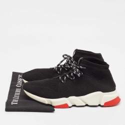 Balenciaga Black Knit Fabric Speed Trainer Sneakers Size 43