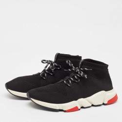 Balenciaga Black Knit Fabric Speed Trainer Sneakers Size 43