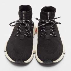 Balenciaga Black Knit Fabric Speed Trainer Sneakers Size 43