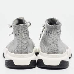 Balenciaga Grey Knit Fabric Speed Trainer High Top Sneakers Size 43