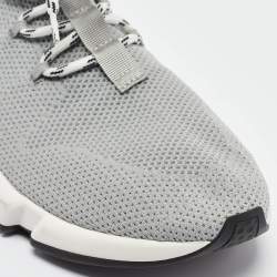 Balenciaga Grey Knit Fabric Speed Trainer High Top Sneakers Size 43