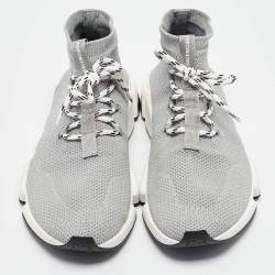 Balenciaga Grey Knit Fabric Speed Trainer High Top Sneakers Size 43