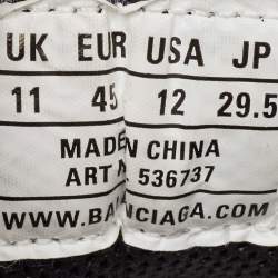 Pre Owned Balenciaga Grey/Blue Leather and Mesh Triple S Sneakers Size 45