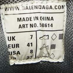 Pre Owned Balenciaga Grey Faux Leather Mesh Track Lace Up Sneakers Size 41