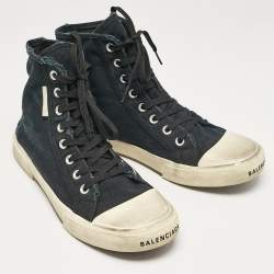 Balenciaga Black Canvas High Top Sneakers Size 43