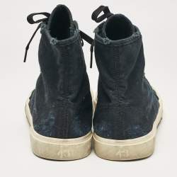 Balenciaga Black Canvas High Top Sneakers Size 43