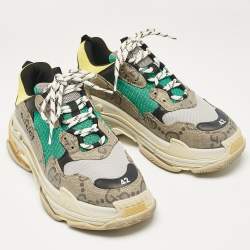 Balenciaga Multicolor GG Canvas and Leather Triple S Lace Up Sneakers Size 42