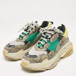 Balenciaga Multicolor GG Canvas and Leather Triple S Lace Up Sneakers Size 42