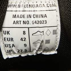Balenciaga Black Faux Leather and Mesh Track Lace Up Sneakers Size 42