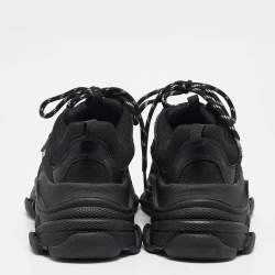 Balenciaga Black Nubuck Triple S Lace Up Sneakers Size 39