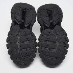 Pre Owned Balenciaga Black Faux Leather and Mesh Track 3 Sneakers Size 42