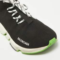 Pre Owned Balenciaga Black Fabric Speed 2.0 High Top Sneakers Size 41