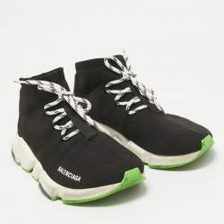 Pre Owned Balenciaga Black Fabric Speed 2.0 High Top Sneakers Size 41