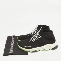 Pre Owned Balenciaga Black Fabric Speed 2.0 High Top Sneakers Size 41
