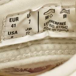 Pre Owned Balenciaga Cream Faux Leather Track Flat Sandals Size 41