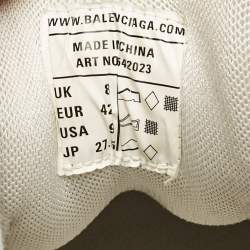 Pre Owned Balenciaga White Faux Leather and Mesh Track Lace Up Sneakers Size 42