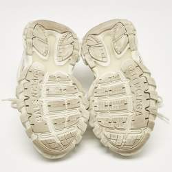 Pre Owned Balenciaga White Faux Leather and Mesh Track Lace Up Sneakers Size 42